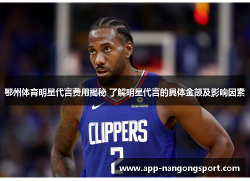 鄂州体育明星代言费用揭秘 了解明星代言的具体金额及影响因素